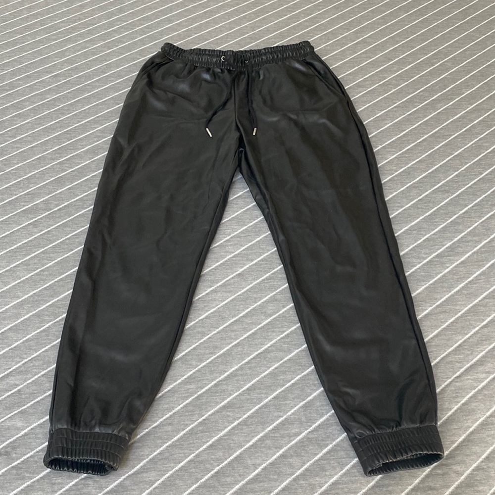 Pleather black joggers